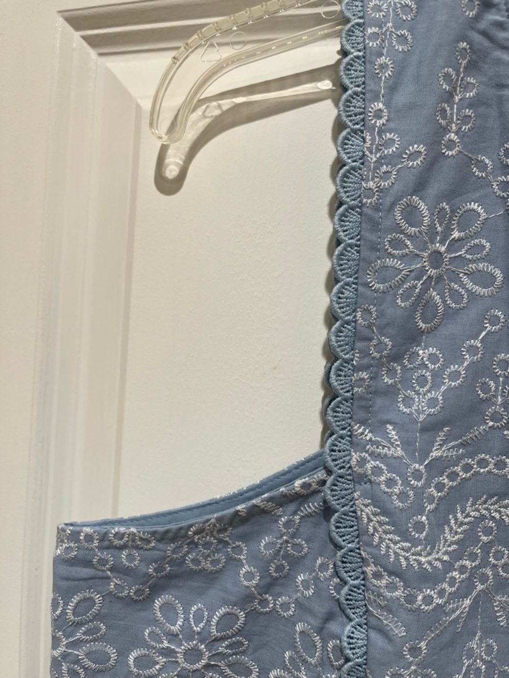 NWT LOFT Light Blue Maxi Skirt and Top with Lace Embroidery Scalloped Hem Set - Picture 12 of 16